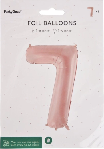 Foliowy balon cyfra 7 beżowy 72 cm