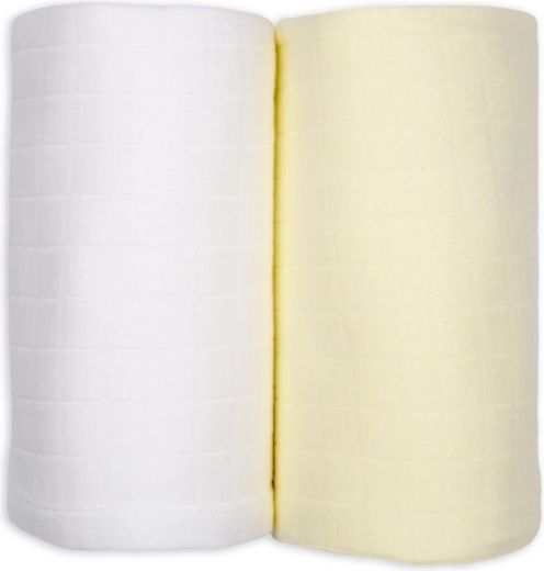 Lodger Swaddler Solid zestaw 2 szt. 110 × 110 cm cloud dancer/butter