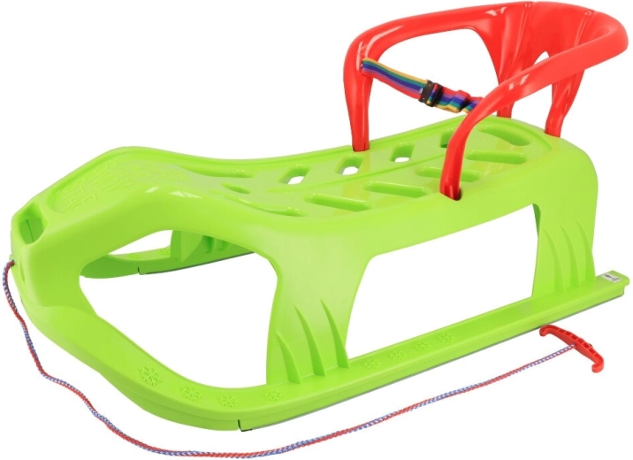 Plastowe sanki z oparciem Baby Mix Snow Star zielone