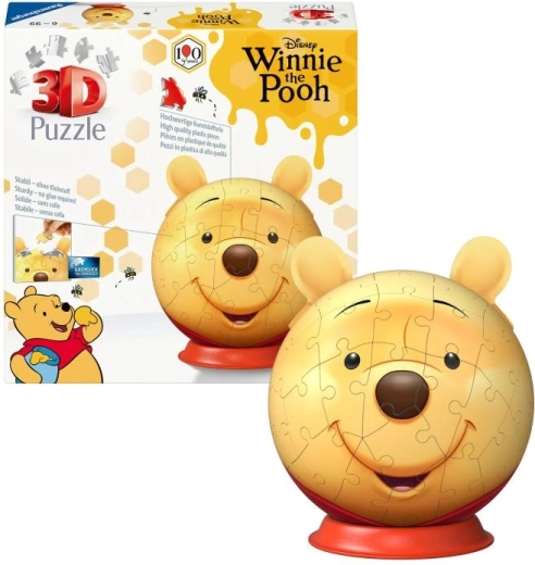 Puzzle kula 3D z uszkami Kubuś Puchatek