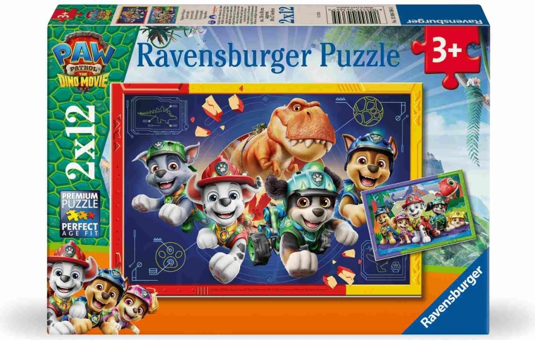 Ravensburger Psi Patrol: Film o dinozaurach – puzzle 2×12 elementów