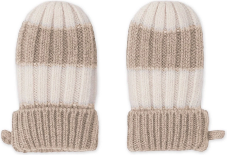 Rękawiczki merino Lodger Stripe beżowe 0–12 miesięcy