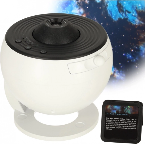 Projektor nocnego nieba LED planetarium z USB, 12 dyskami i timerem 360°