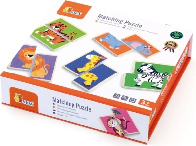 Drewniane puzzle parujące zwierzątka