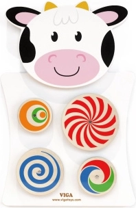 VIGA drewniana tablica manipulacyjna Krówka Montessori FSC
