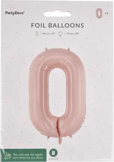 Balon foliowy cyfra 0 beżowy 72 cm
