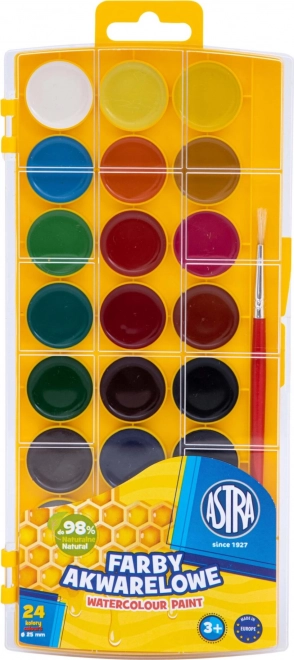 Farby wodne ASTRA 24 szt. Ø 25 mm z pędzelkiem