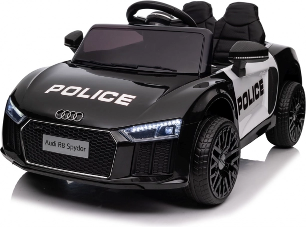 Dziecięcy policyjny samochodzik AUDI R8 na baterię z pilotem, kołami EVA, płynnym startem, MP3 i LED