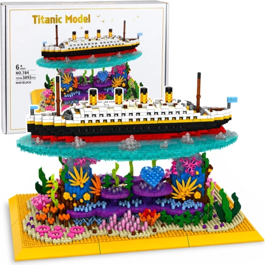 Zestaw konstrukcyjny Titanic – model parowca oceanicznego na rafie koralowej (3892 elementy)