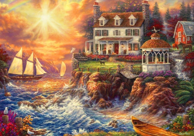 Puzzle Życie nad wzburzonym morzem od BLUEBIRD 1000 elementów
