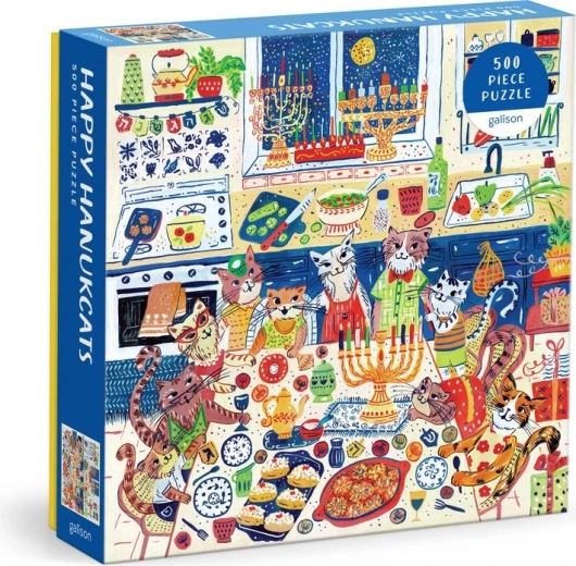 Kwadratowe puzzle Happy Hanukcats 500 elementów