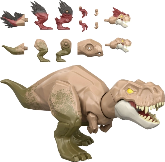 Mattel Jurassic World Mayhem Mix-Ups 2 w 1 figurka dinozaura Tyrannosaurus rex