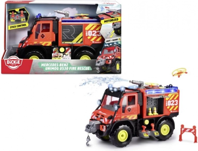 Wóz strażacki Mercedes-Benz Unimog U530 z efektami
