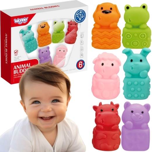 Woopie Baby miękkie sensoryczne zwierzątka do kąpieli - 6 szt.