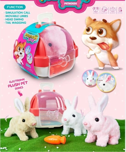 Interaktywny pluszowy króliczek z domkiem