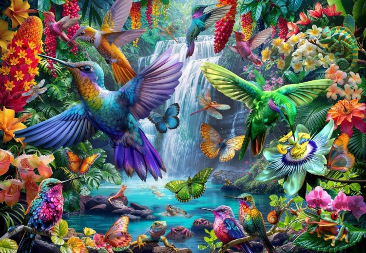 Puzzle Tropikalne Kolibry 1000 elementów