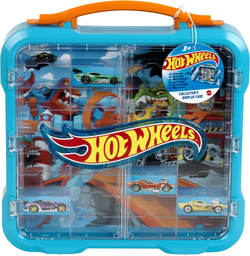 Kolekcjonerska gablotka Hot Wheels na samochodziki z podświetlanym logo