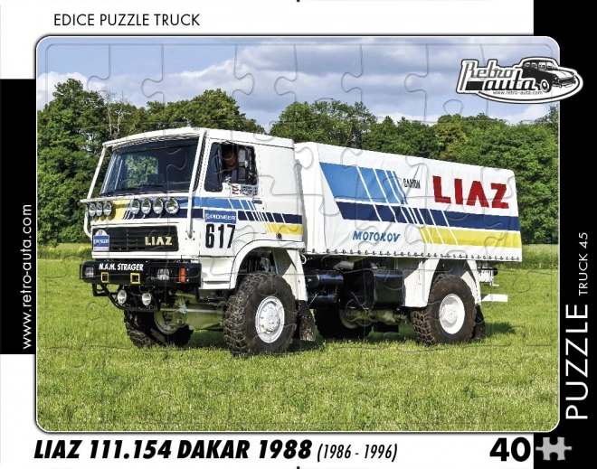 RETRO-AUTA puzzle TRUCK: LIAZ 111.154 Dakar 1988, 40 elementów