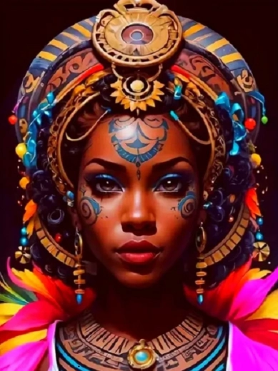 Malowanie diamentowe Afrykanka III 30x40 cm