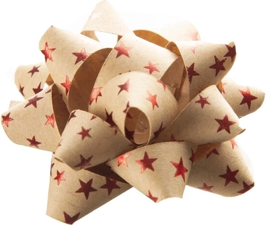 Papierowa rozetka w kształcie gwiazdy z papieru kraft, beżowa 5 cm (mix 3 wariantów)