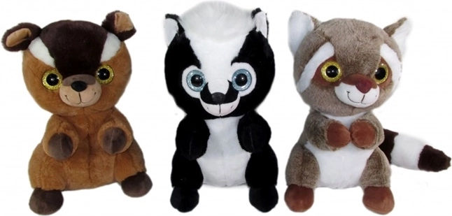 Pluszowe leśne zwierzątka 30 cm (szop pracz, skunks, lemur)