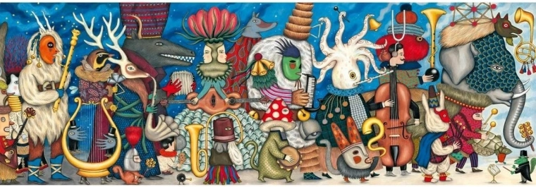 Panoramiczne puzzle Orkiestra 500 elementów DJECO