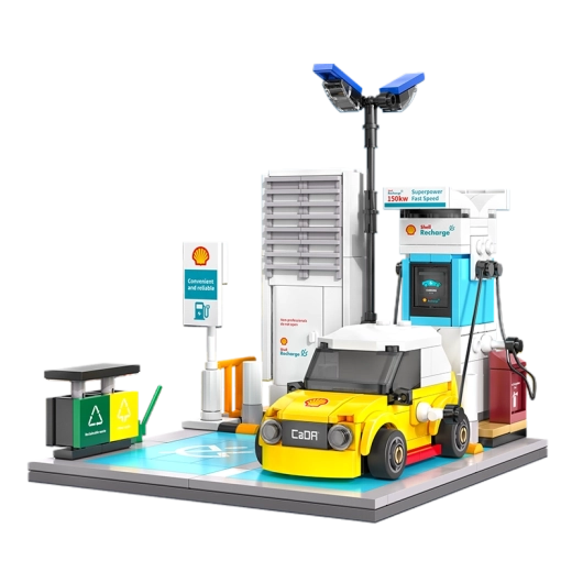 Realistyczna stacja z funkcjonalnym kablem do ładowania