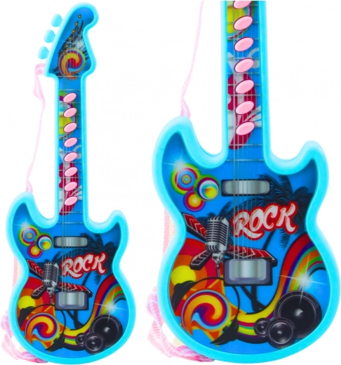 Elektryczna gitara dla dzieci melodie gama solmizacyjna niebieska