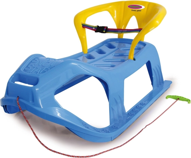 Snow Play dziecięce sanki Snow-star 90 cm niebieskie z oparciem