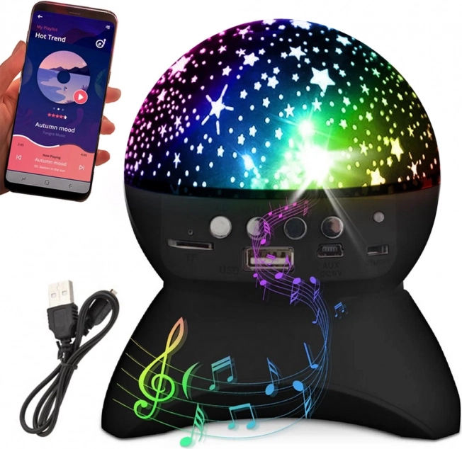Gwiezdny projektor nocne światło z głośnikiem Bluetooth