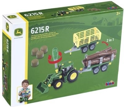 Traktor John Deere do złożenia z 2 przyczepami