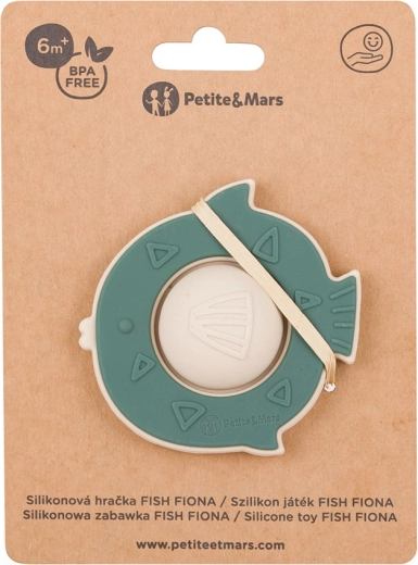 Petite&Mars silikonowa zabawka Fish Fiona – misty green