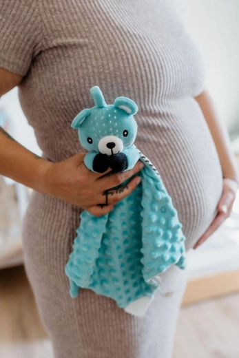 Kojące minky z wypukłymi kropkami