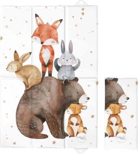Ceba Baby turystyczna mata do przewijania Basic Forest Friends 60 × 40 cm