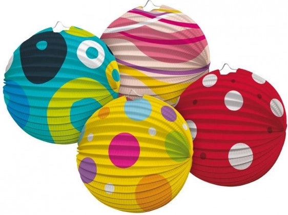 Kolorowy papierowy lampion kula 25 cm