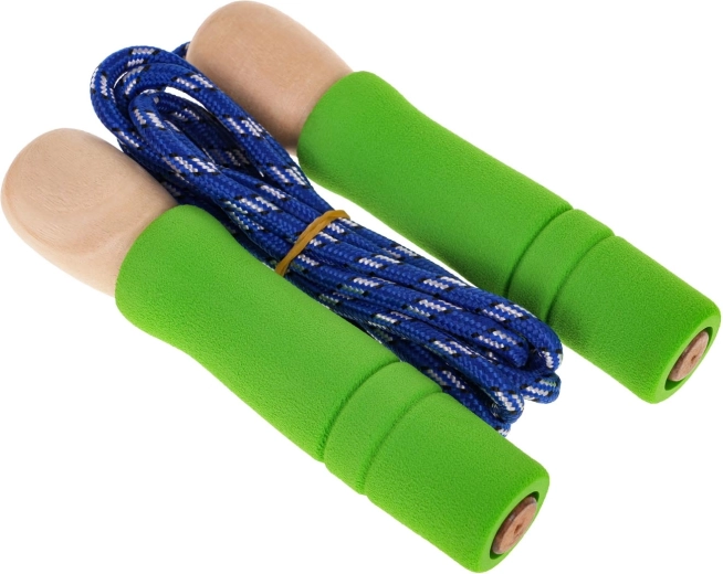 Dziecięca skakanka z drewnianymi rączkami i gumowymi końcówkami