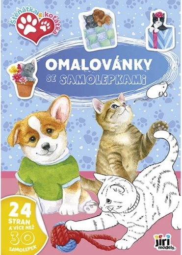 Kolorowanka A4 z naklejkami – szczeniaczki i kociątka