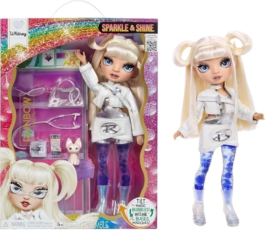 Rainbow High Sparkle & Shine white – kolekcjonerska modowa lalka z błyszczącym efektem