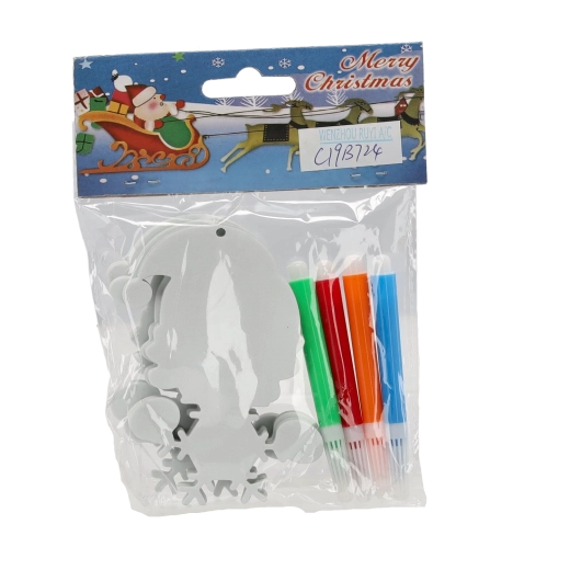 Wszystko w jednym: 3 ozdoby + 4 kolorowe flamastry