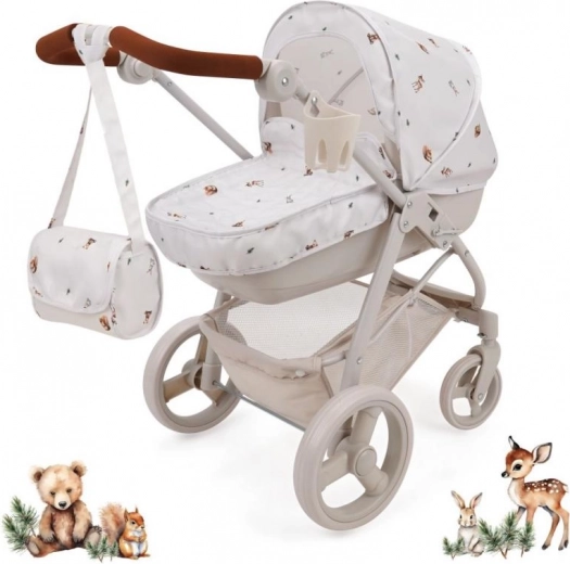 Wózek dla lalek 2w1 Bella z torbą Woodland