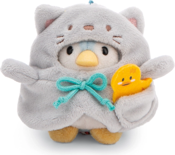 Nici MyMochi pingwin Waddle 8 cm w kocim kostiumie z kaczuszką – zestaw prezentowy