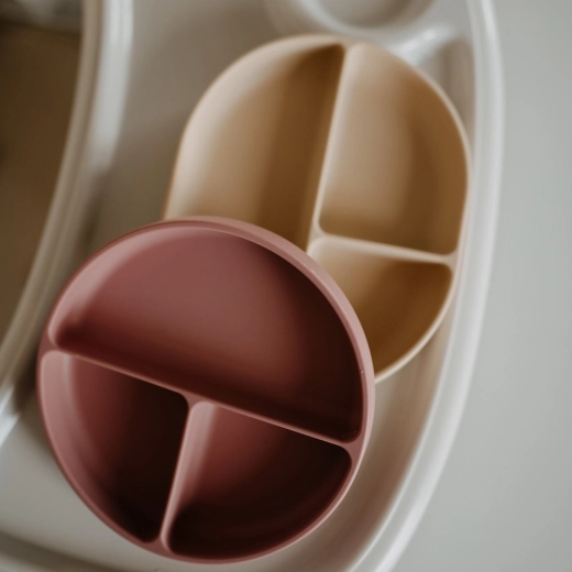 Trzy przegródki dla przejrzystego i czystego posiłku