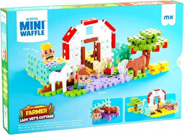 Marioinex Mini Waffle farma Grace – domek weterynarki (100 elementów)