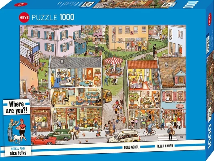 Puzzle HEYE Seek & Find: Domy miejskie, 1000 elementów