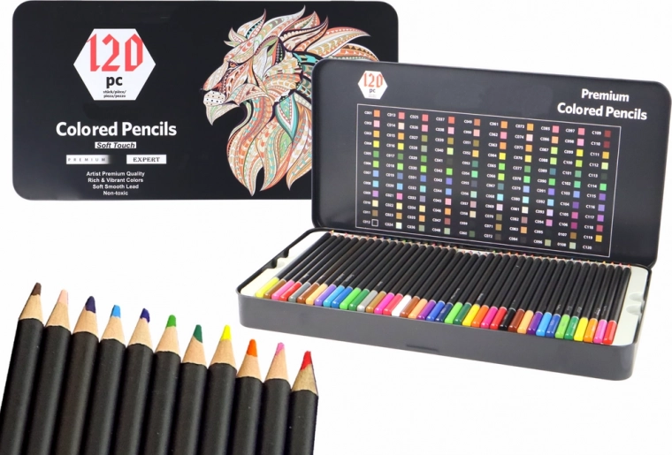 Zestaw premium kredek 120 sztuk różne odcienie