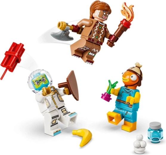 Trzy minifigurki LEGO Fortnite