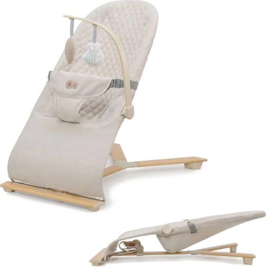 Leżaczek i bujaczek Kinderkraft mimi beige wood do 9 kg