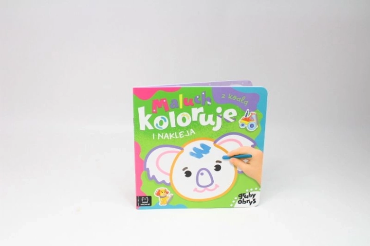 Aksjomat Maluch koloruje i przykleja naklejki – koala (gruby kontur)