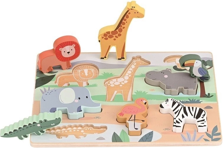 Zwierzęta safari jako puzzle i figurki