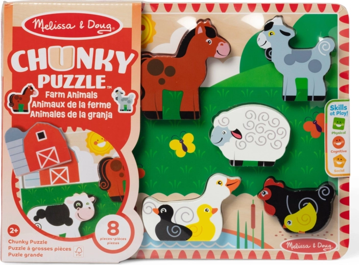 Drewniane chunky puzzle farma MELISSA & DOUG